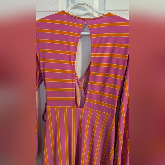 💙TOPSHOP💙 Vibrant Pink and Orange Striped Dress - Picture 2 of 4